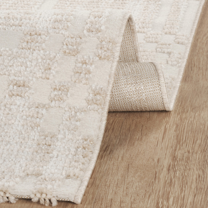  Kaşmir Halı 7/24 İskandinav Velar Bej 80x300 cm