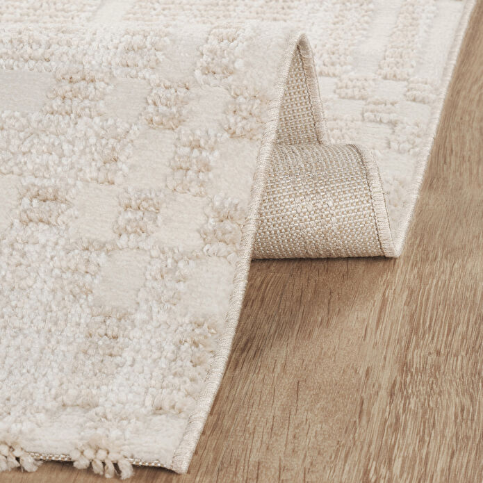 Kaşmir Halı 7/24 İskandinav Velar Bej 100x300 cm