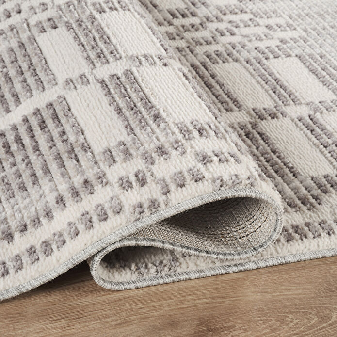  Kaşmir Halı 7/24 İskandinav Velar Gri 100x200 cm