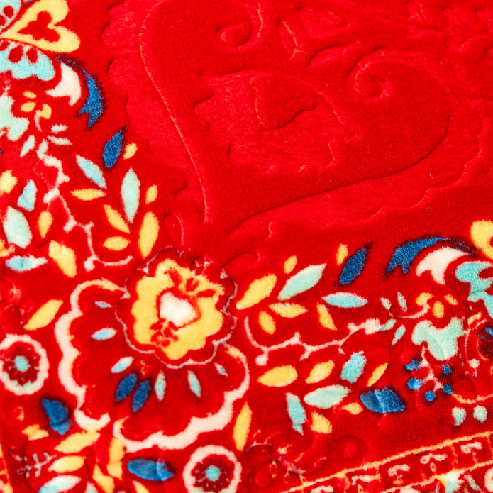 Karaca Home Mihver Kırmızı Çift Kişilik Pano Embosy Battaniye