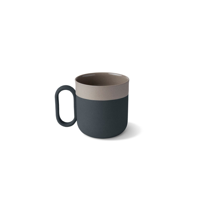 Esma Dereboy Capsule El Yapımı Porselen Çay Fincanı 200 ml Siyah/Taş Rengi