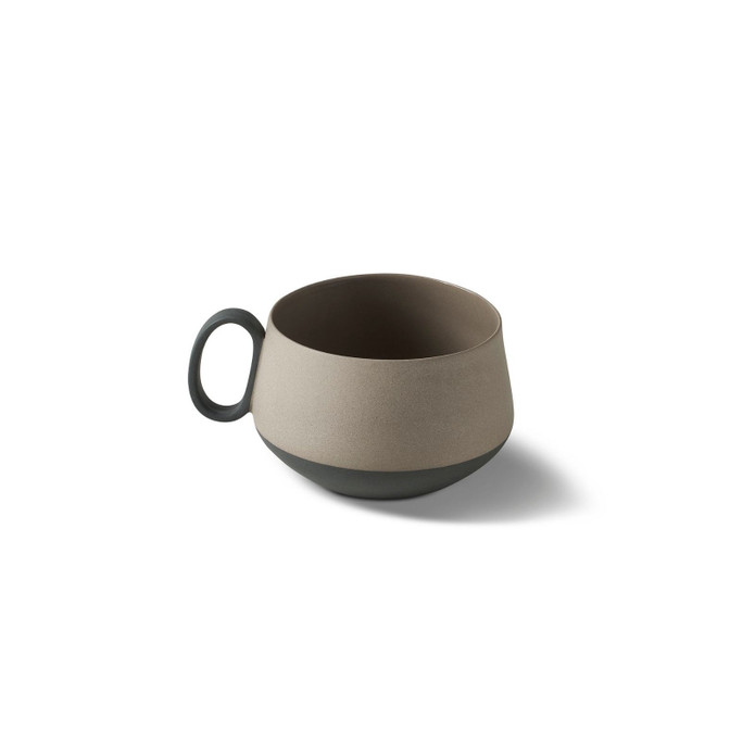Esma Dereboy Tube El Yapımı Porselen Çay Fincanı 200 ml Siyah/Taş Rengi