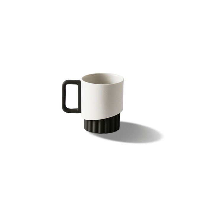 Esma Dereboy Korint El Yapımı Porselen Kahve Fincanı 80 ml Siyah/Fildişi