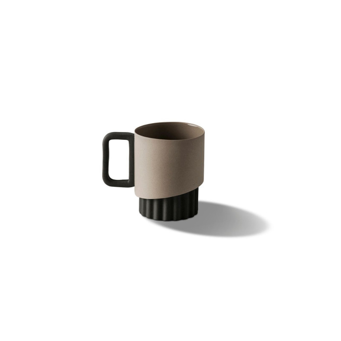 Esma Dereboy Korint El Yapımı Porselen Kahve Fincanı 80 ml Siyah/Taş Rengi