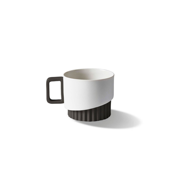 Esma Dereboy Korint El Yapımı Porselen Çay Fincanı 200 ml Siyah/Fildişi