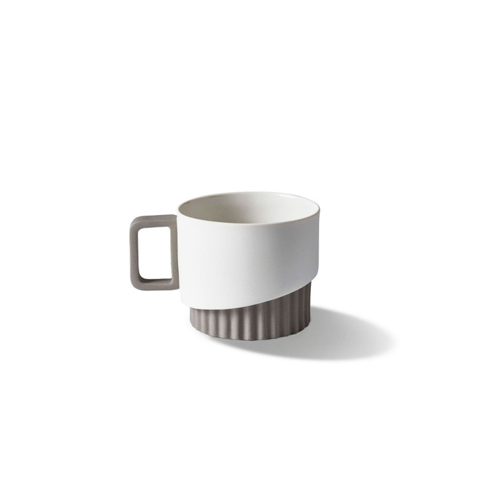 Esma Dereboy Korint El Yapımı Porselen Çay Fincanı 200 ml Taş Rengi/Fildişi