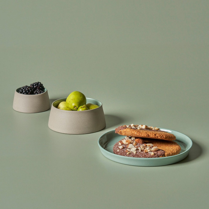 Esma Dereboy El Yapımı Porselen Yuvarlak Ekmek Tabağı 13,5 cm Nil Yeşili
