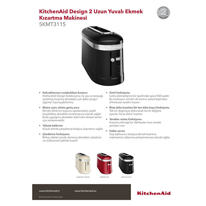 Kitchenaid Almond Cream 2 Dilim Ekmek Kızartma Makinesi 5KMT3115EAC