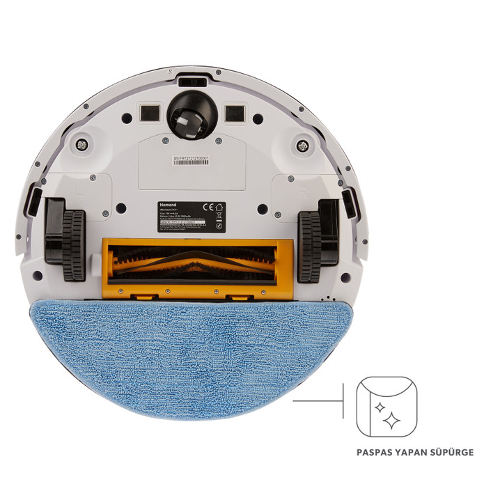 Homend Alex Laser 1281H Moplu ve Haritalamalı Akıllı Robot Süpürge Beyaz 2023 Model