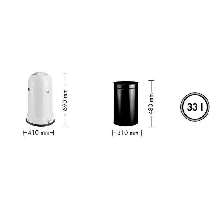Wesco Kickmaster Çöp Kutusu 33 L Kırmızı
