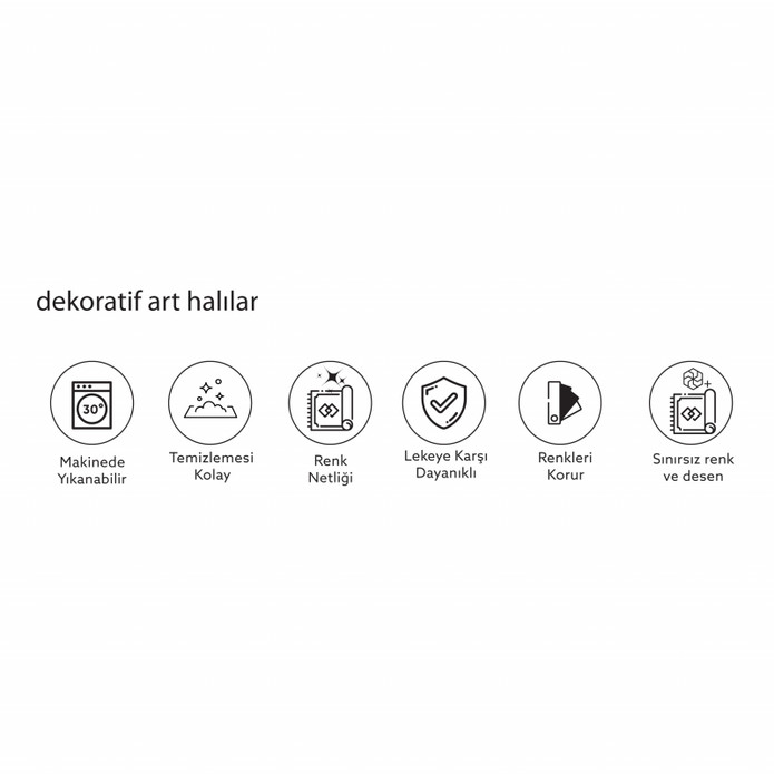 Kaşmir Halı Dekoratif Art Trend Caldera 80x150 cm
