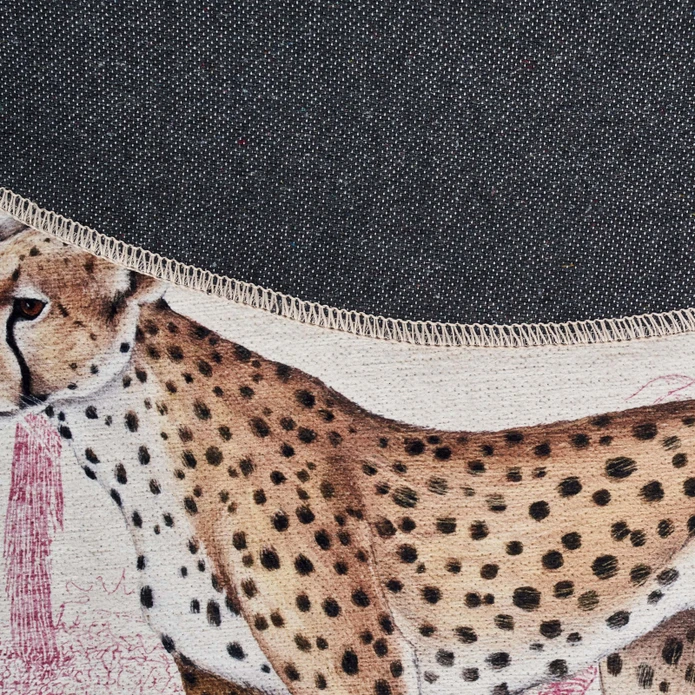 Kaşmir Halı Dekoratif Art Trend Jungle Cheetah 120x120 cm