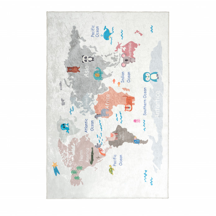 Kaşmir Halı Dekoratif Art Çocuk/Genç Animal Map120x180 cm
