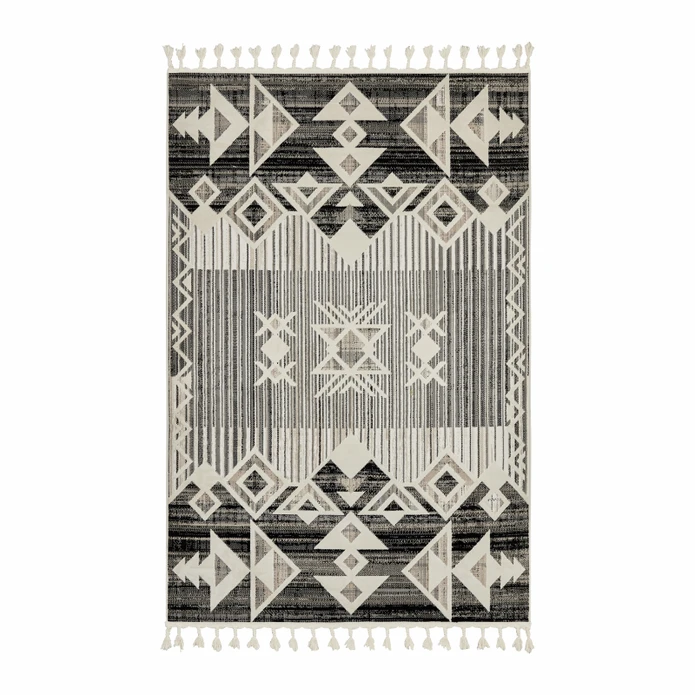 Kaşmir Halı 7/24 İskandinav Fiyort Black 80x300 cm