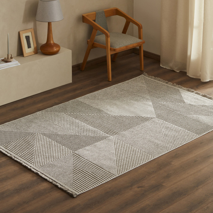 Kaşmir Halı 7/24 İskandinav Clara Gri 80x300 cm