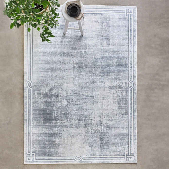Sare By Kaşmir Halı Bordure Grey Yıkanabilir Kaymaz Taban 80x300 cm