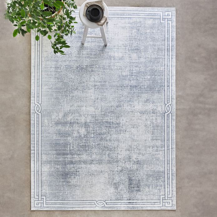 Sare By Kaşmir Halı Bordure Grey Yıkanabilir Kaymaz Taban 120x180 cm