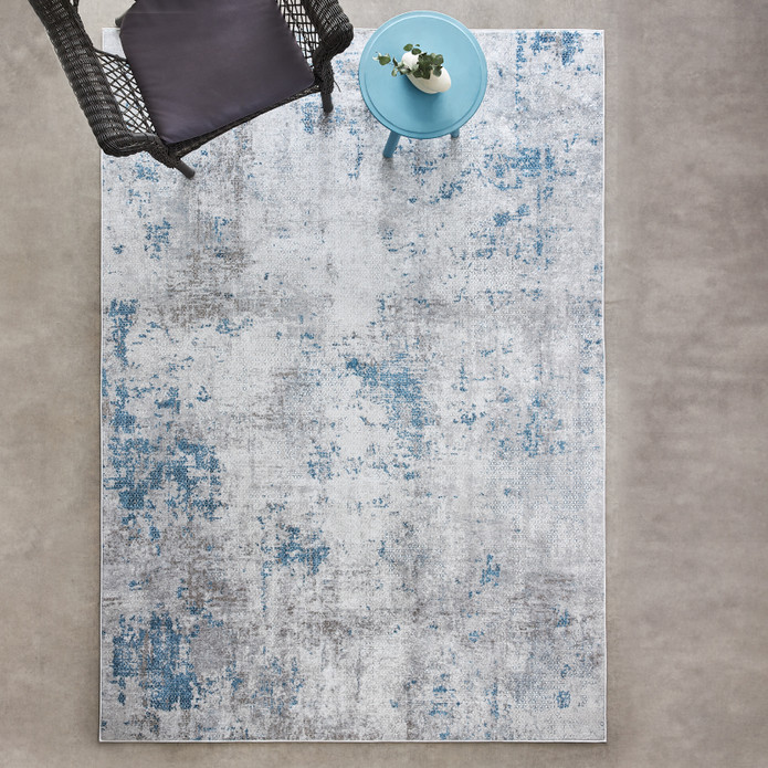 Sare By Kaşmir Halı Abstrract Blue Yıkanabilir Kaymaz Taban 80x150 cm