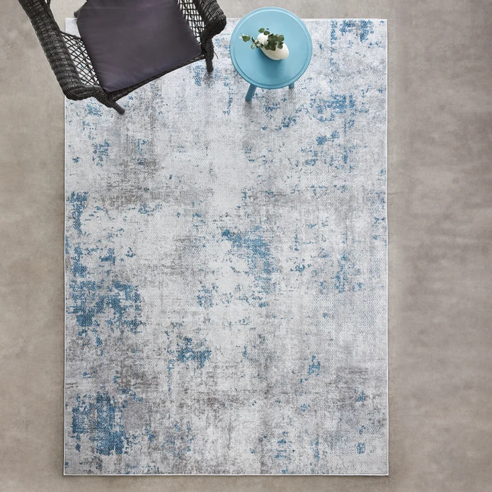 Sare By Kaşmir Halı Abstract Blue Yıkanabilir Kaymaz Taban 160x230 cm