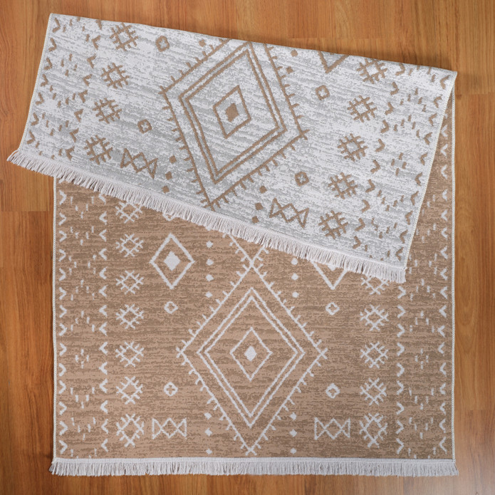 Kaşmir Halı 7/24 Kilim Jüt Hatka Beige 80x300 cm