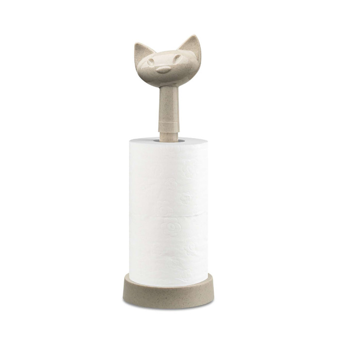 Koziol Kedi Başlıklı Tuvalet Kağıdı Rulo Tutucu Bej
