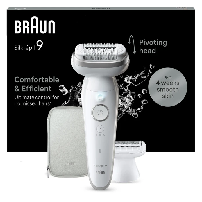 Braun SE 9041 Silk Epil 9 Islak ve Kuru Kalıcı Pürüzsüz Cilt Epilasyon Cihazı Gümüş