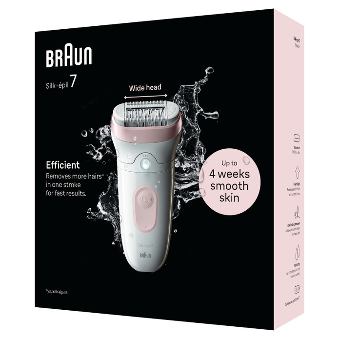 Braun SE 7000 Silk Epil 7 Islak ve Kuru Kalıcı Pürüzsüz Cilt Epilasyon Cihaz Flamingo Pembe