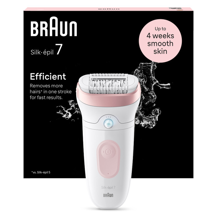 Braun SE 7000 Silk Epil 7 Islak ve Kuru Kalıcı Pürüzsüz Cilt Epilasyon Cihaz Flamingo Pembe