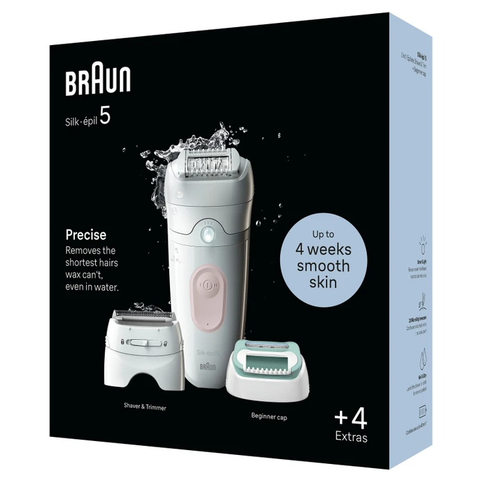 Braun SE 5050 Silk Epil 5 Islak ve Kuru Kalıcı Pürüzsüz Cilt Epilasyon Cihazı Flamingo Pembe