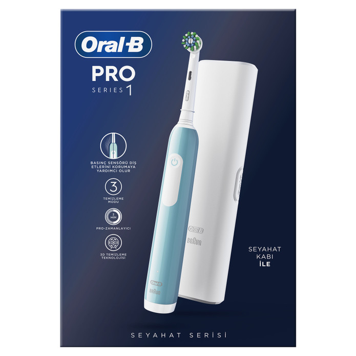 Oral B Pro Series 1 Şarjlı Diş Fırçası Mavi Seyahat Kabı