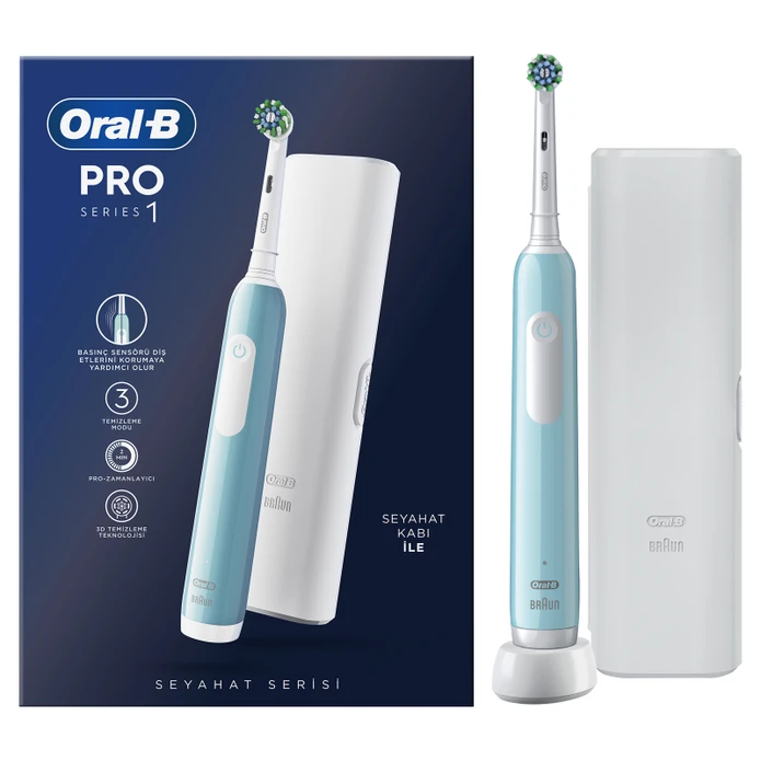 Oral B Pro Series 1 Şarjlı Diş Fırçası Mavi Seyahat Kabı