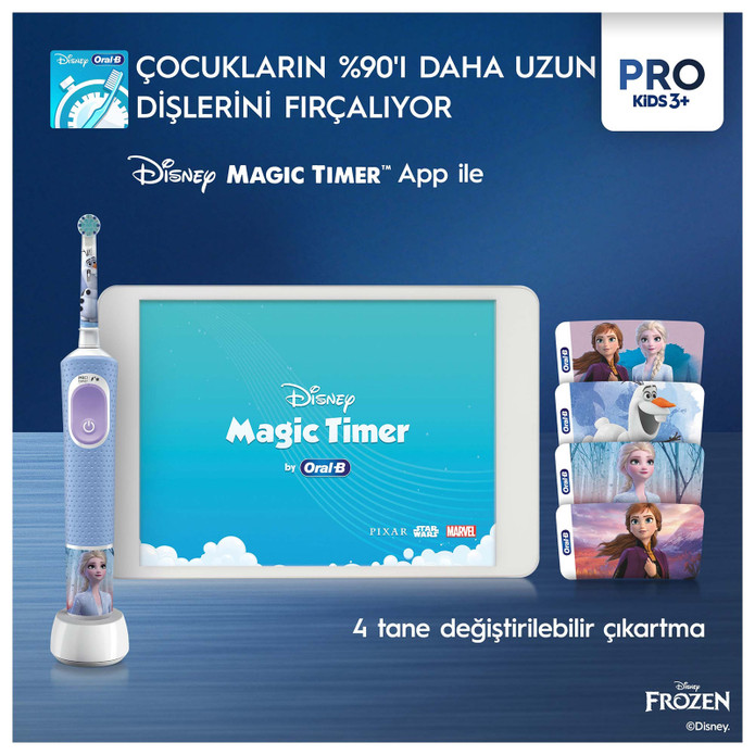 Oral B D103 Vitality Pro Frozen Özel Seri Çocuklar İçin Şarj Edilebilir Diş Fırçası