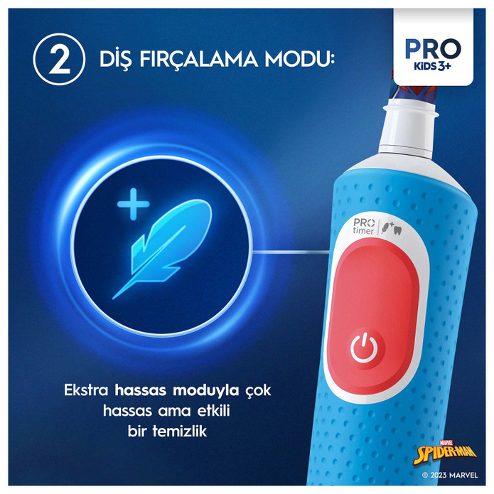 Oral B D103 Vitality Pro Spiderman Özel Seri Çocuklar İçin Şarj Edilebilir Diş Fırçası