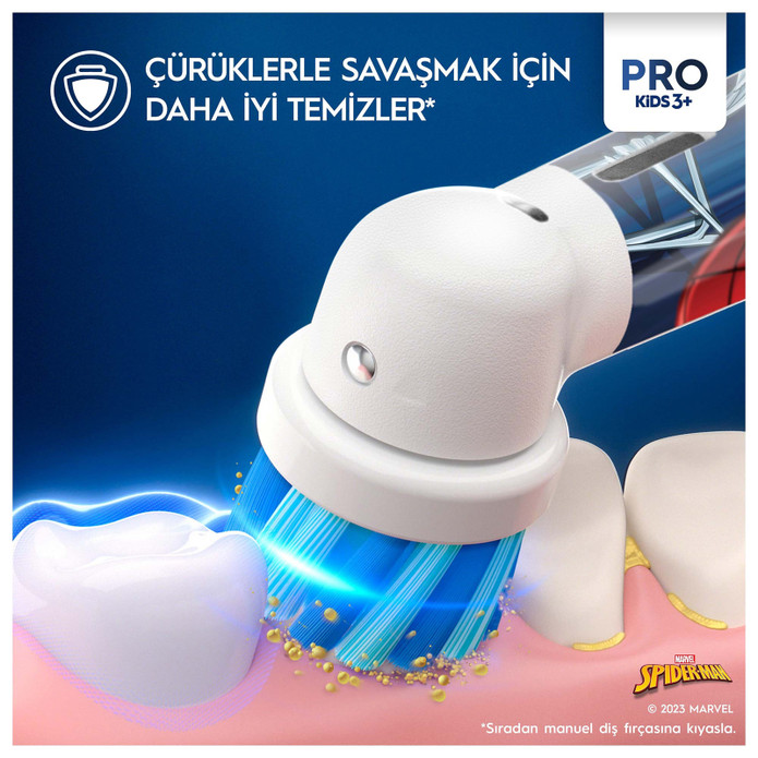 Oral B D103 Vitality Pro Spiderman Özel Seri Çocuklar İçin Şarj Edilebilir Diş Fırçası