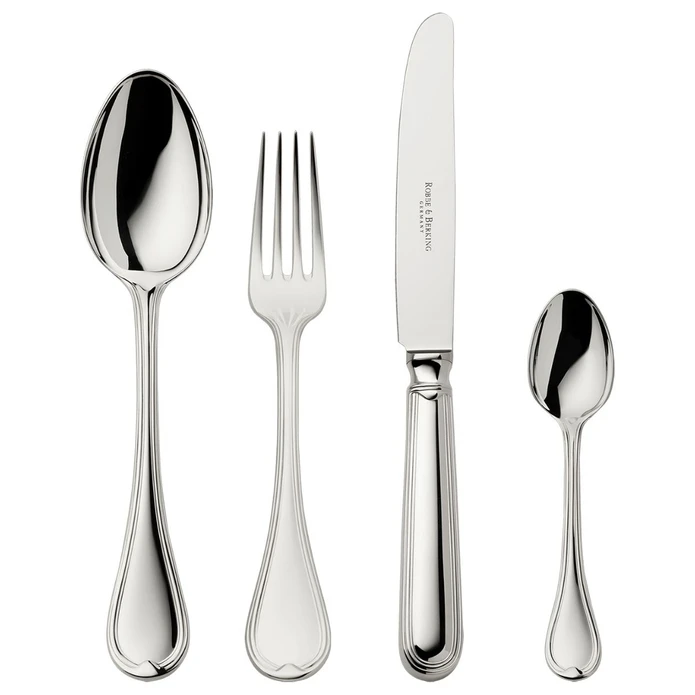 Robbe and Berking Classic Faden 24 Parça Çatal Kaşık Bıçak Seti Gümüş Kaplama