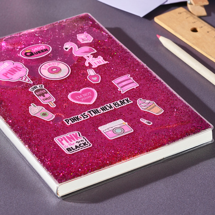 Karaca Container Flamingo Çizgili 40 Yaprak Sulu Simli Defter