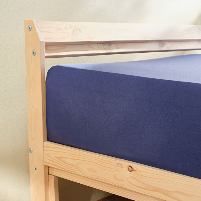 Karaca Container Leona Düz Lastikli Çift Kişilik Çarşaf 200x220 cm Lacivert