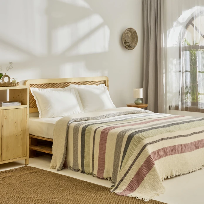 Kaşmir Home Reilly Çift Kişilik Yatak Örtüsü Bej