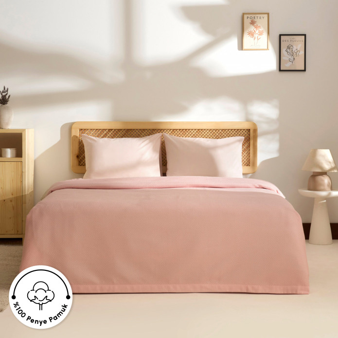 Kaşmir Home Nora %100 Pamuk Çift Kişilik Pike Rose 