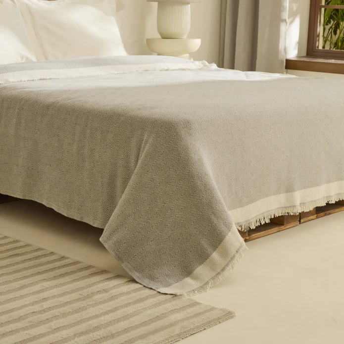 Kaşmir Home Frida Çift Kişilik Pike Gri