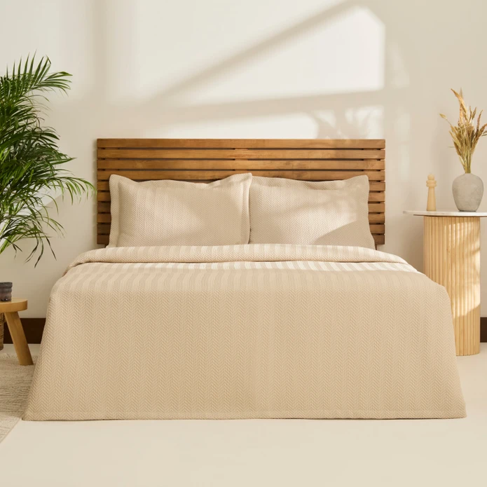 Kaşmir Home Infınity Çift Kişilik Yatak Örtüsü Takımı Bej 