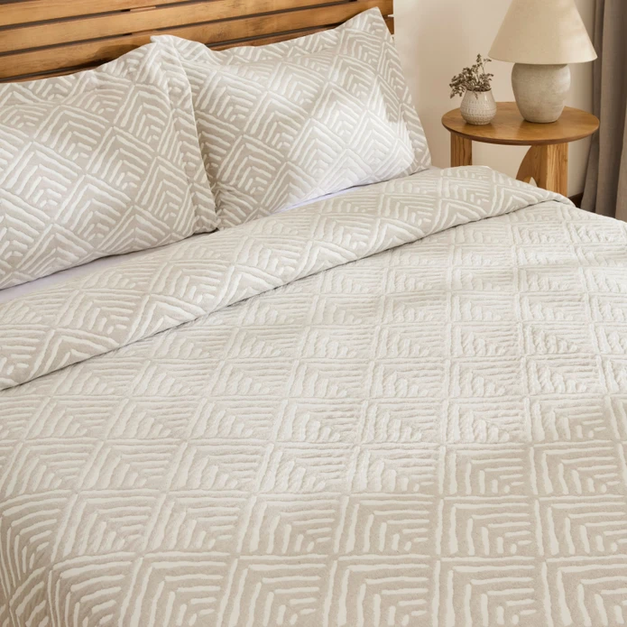 Kaşmir Home Space Çift Kişilik Yatak Örtüsü Takımı Gri 