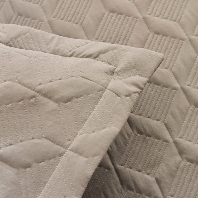Kaşmir Home Greta Geometrik Çift Kişilik Yatak Örtüsü Takımı Koyu Gri 230x240 cm