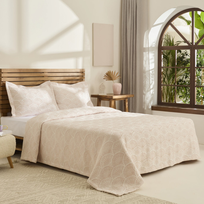 Kaşmir Home Aurora Çift Kişilik Yatak Örtüsü Takımı Rose