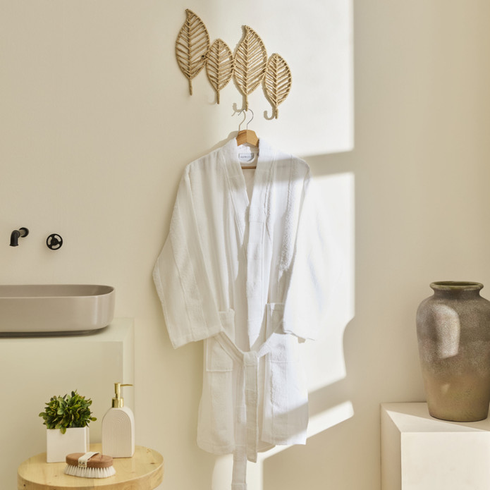 Kaşmir Home Zoe Muslin Bornoz Offwhite L-XL