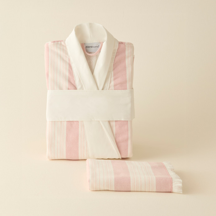 Kaşmir Home Helen Kimono Set Offwhite-Rose L-XL