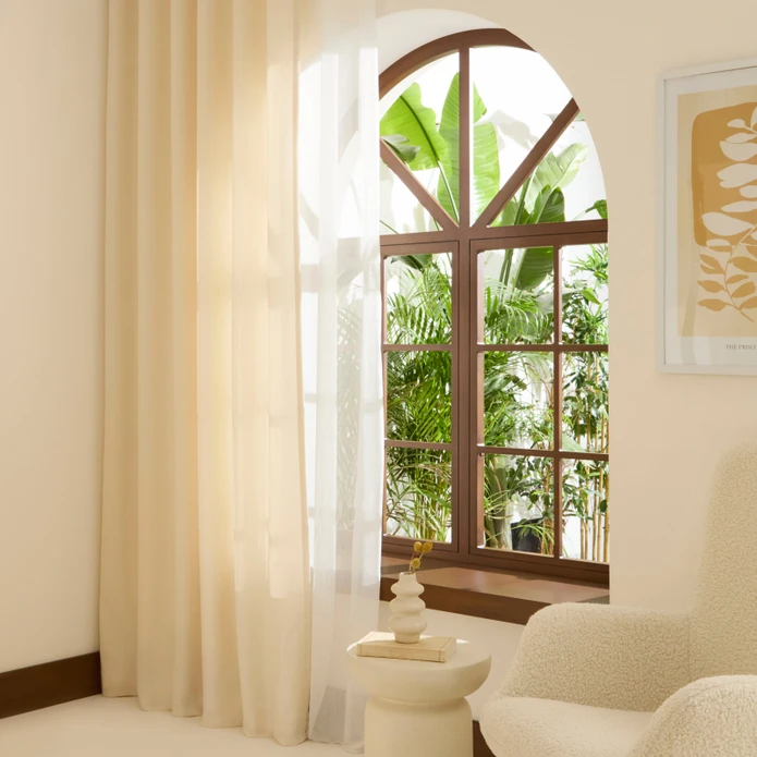 Kaşmir Home Perla Keten Fon Perde Krem 150x270 cm