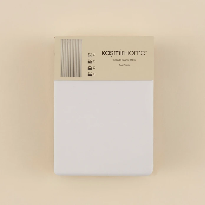 Kaşmir Home Holly Ada Fon Perde Koyu Beyaz 150x270 cm
