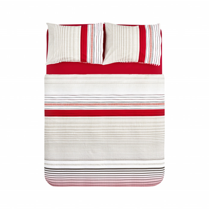 Nautica Home Olympus Stripe Tek Kişilik Nevresim Takımı Red