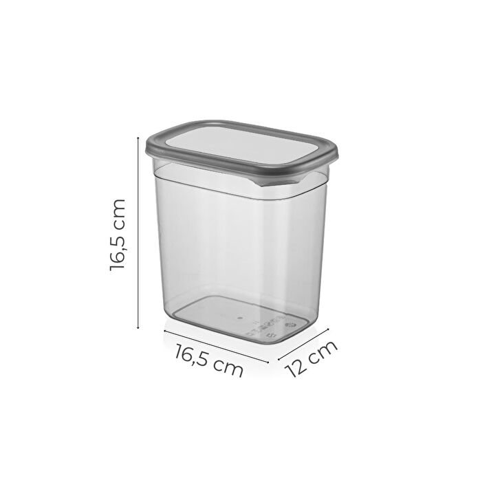 Vienev Beyaz Serigrafi Etiketli 12li Set Peggy Şeffaf Kapaklı Uzun Dikdörtgen Saklama Kabı 2 Litre